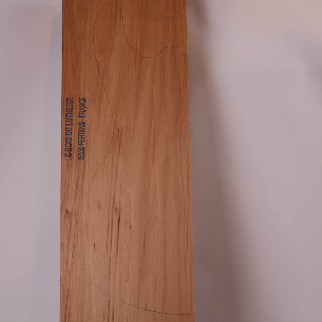 Corps guitare électrique peuplier grisard 1B